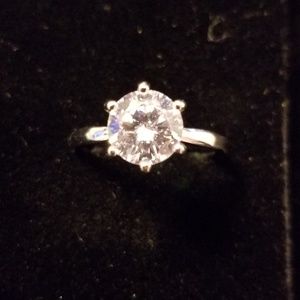 2 Carat C.Z Silver Solitare Wedding Band